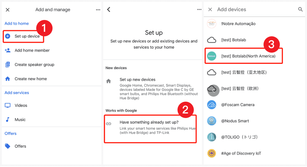 Botslab Device Use with Google Home